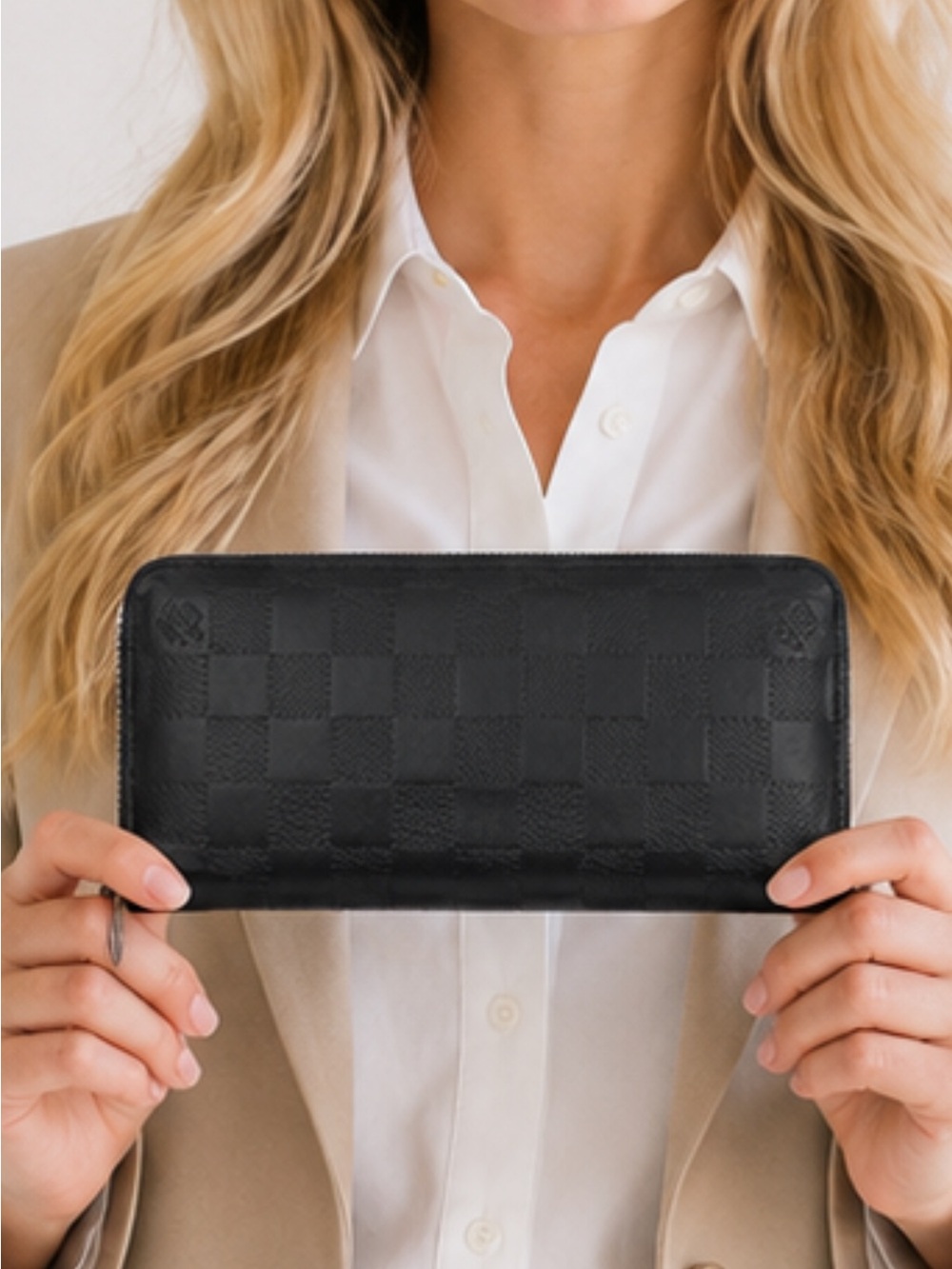 Authentic Louis Vuitton Damier Infini Zippy Black Long Wallet